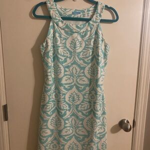 J. McLaughlin Turquoise and White Floral Dress